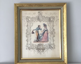 Antique Print (25&quot;x20&quot;) of King Louis XVI and Marie Antoinette Signed by E. Deveria
