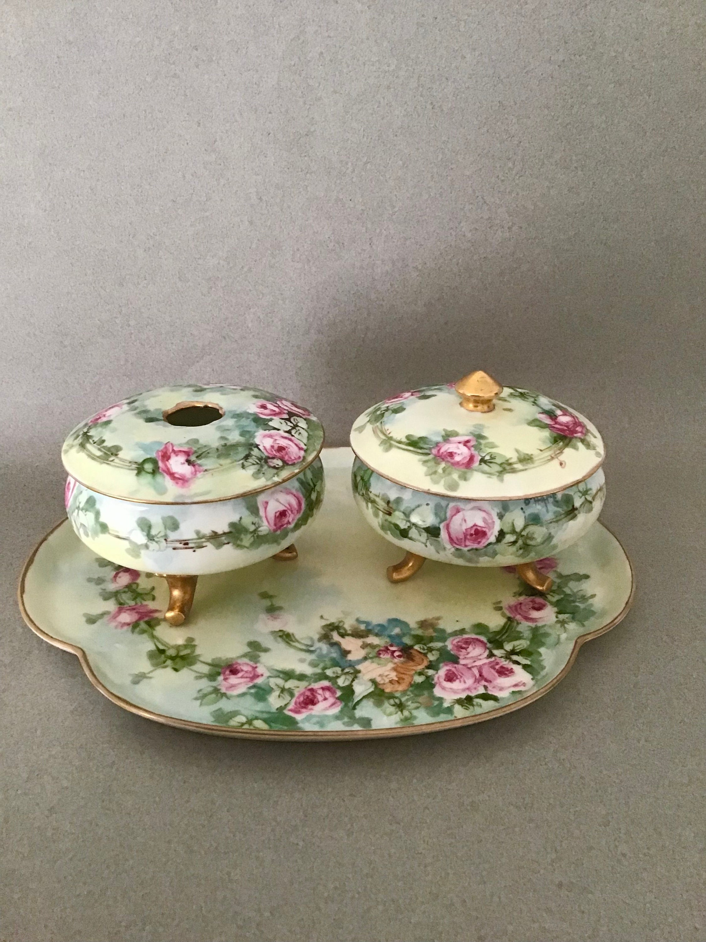 Antique Porcelain Boudoir Vanity Set 3pcs With Limoges and Etsy