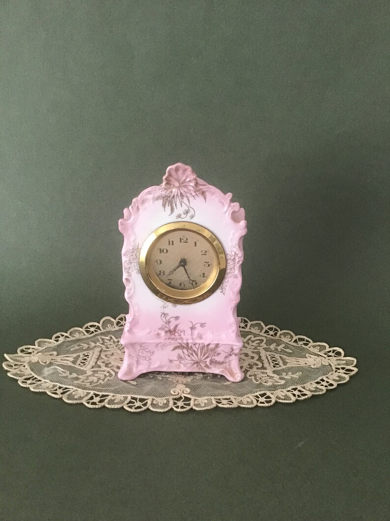 Antique Porcelain Mantle Clock Made in Germany in Late 1800s Etsy