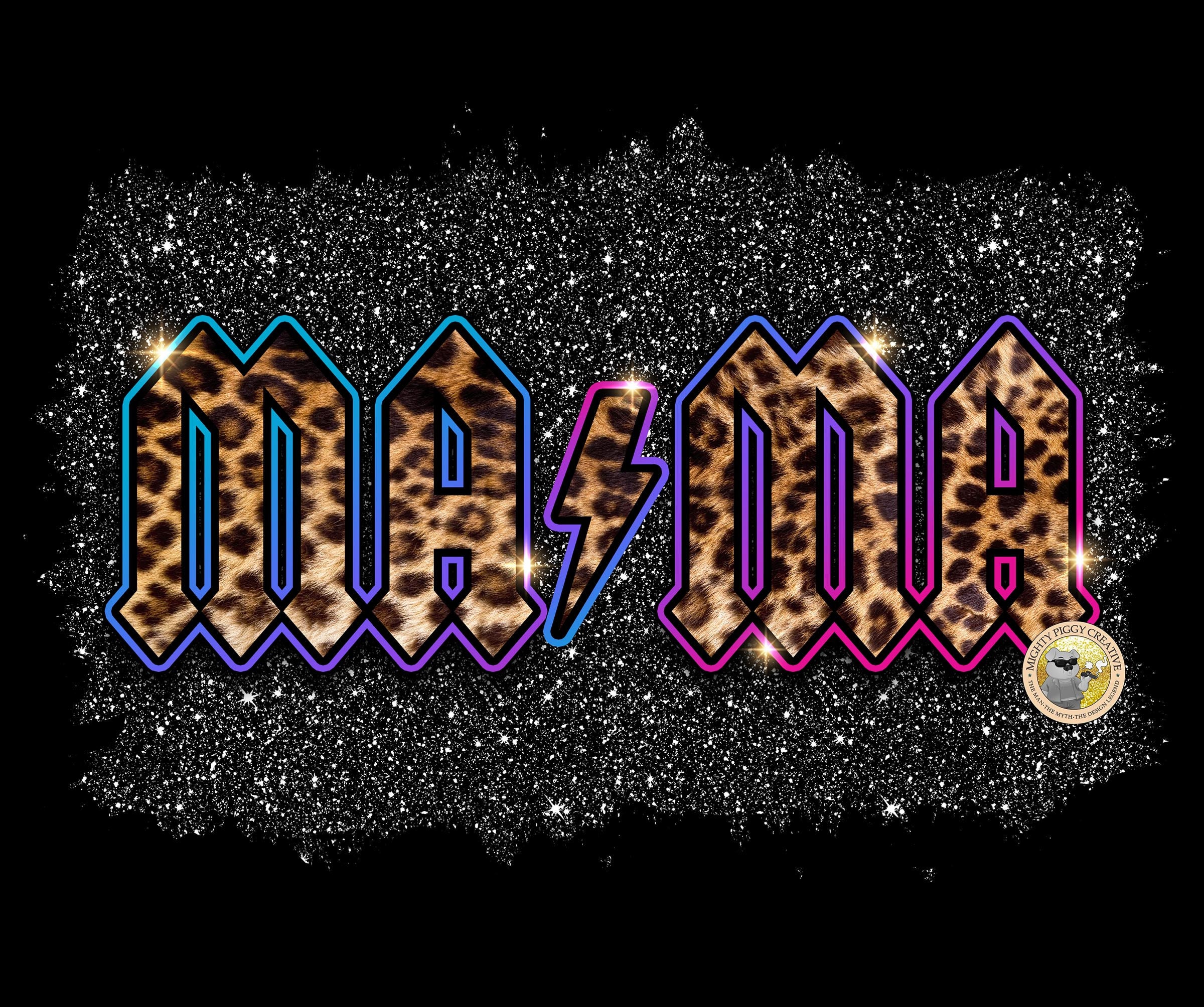 Mama ACDC PNG Sublimatie Digitaal downloaden Leopard | Etsy