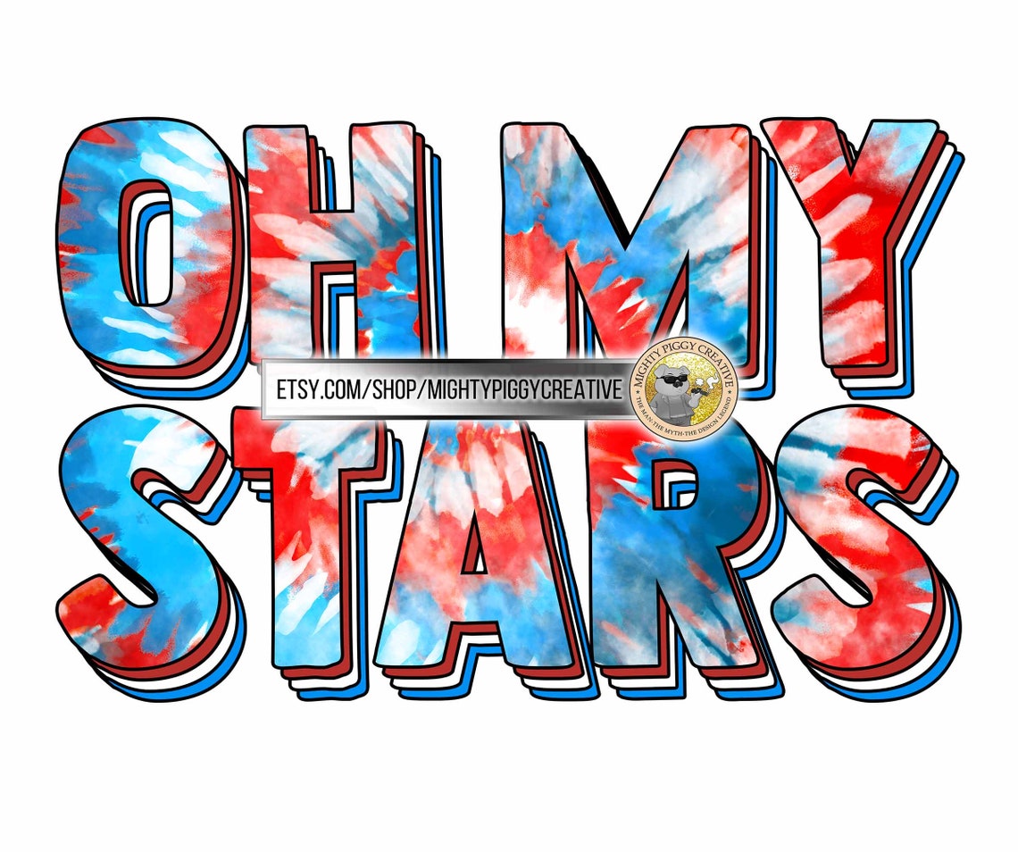 Oh My Stars PNG Sublimation Design Digital Red White Blue - Etsy