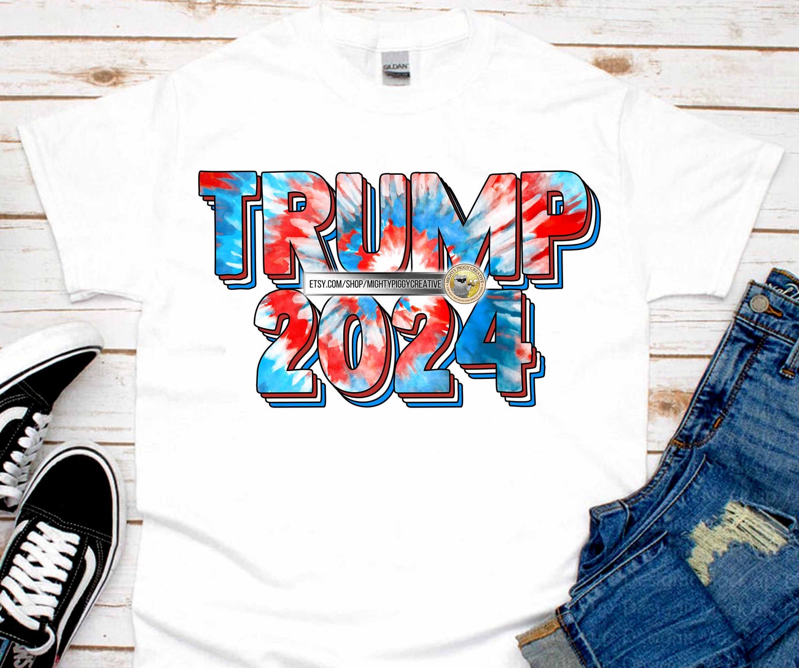 Trump 2024 PNG Sublimation Design Digital Tie Dye | Etsy