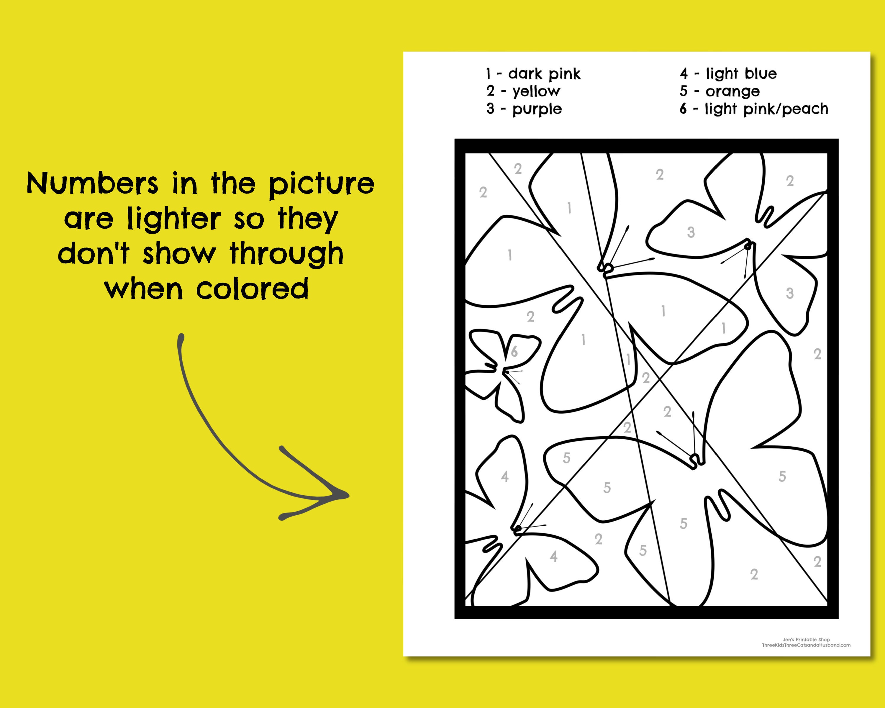 Printable Color by Number for Kids preschool coloring page | Etsy