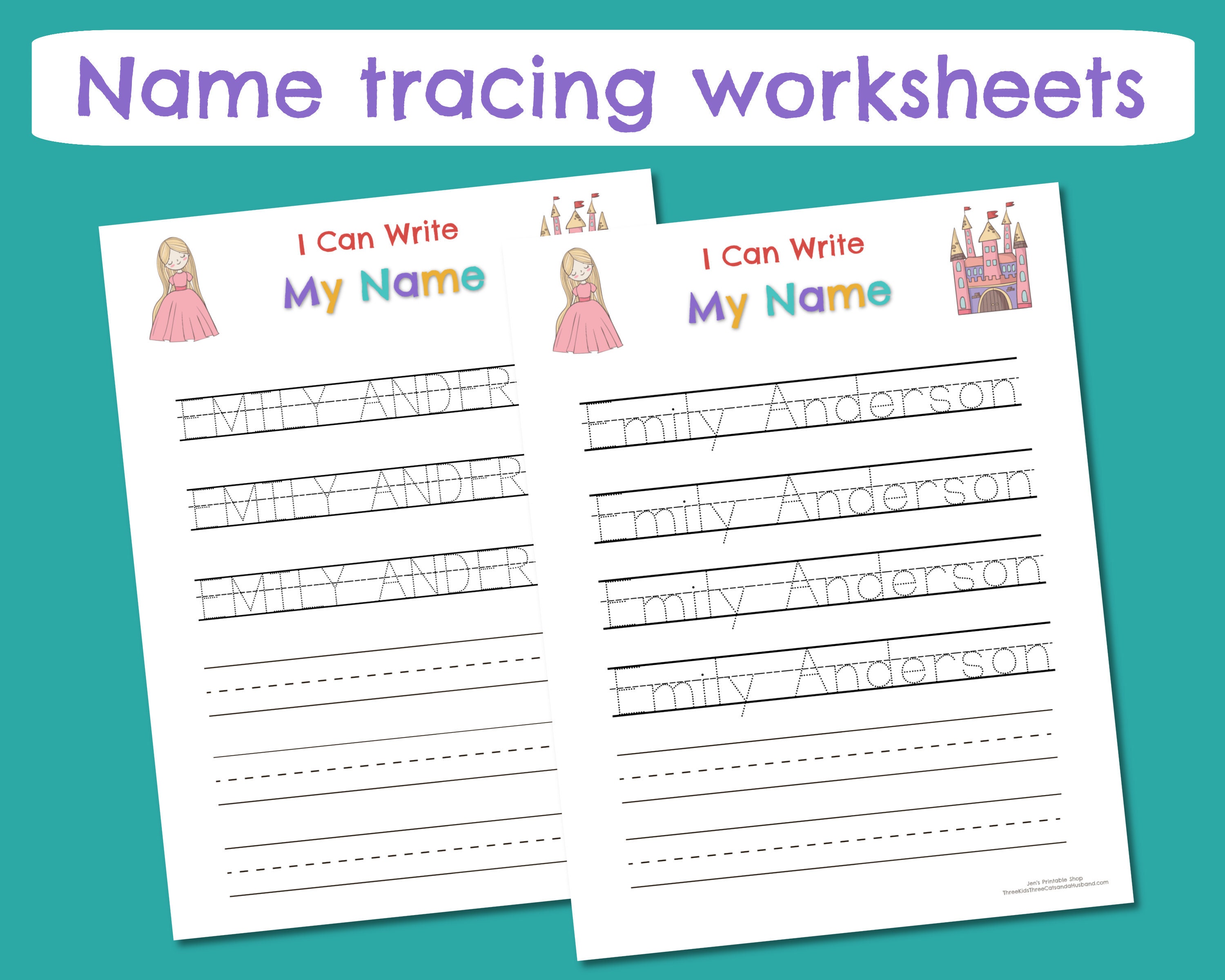 learn to write name alphabet tracing worksheet editable name etsy