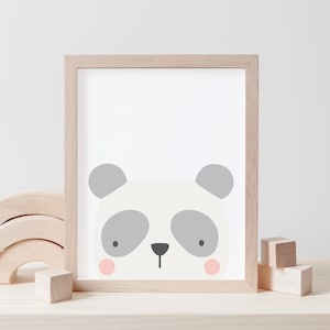 Panda Nursery Art Printable, Gender Neutral Nursery Print, Kids Art, Baby Animal Print, Digital Download Art, Panda Nursery Decor