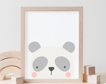 Panda Nursery Art Imprimable, Genre Neutre Nursery Print, Kids Art, Baby Animal Print, Digital Download Art, Panda Nursery Decor