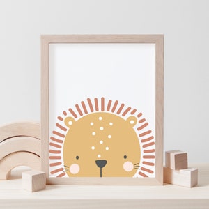 Cute Lion Nursery Print, Scandi Wall Art, Safari Nursery Print, Lion Nursery Art, Boys Bedroom Prints, Kids Wall Art, Nursery Prints Boy