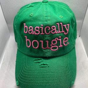 AKA Green Sorority Hat Baseball Pink Bougie Women’s Trendy HBCU Cap Casual Fun Gym  Vacation Bridal Accessory