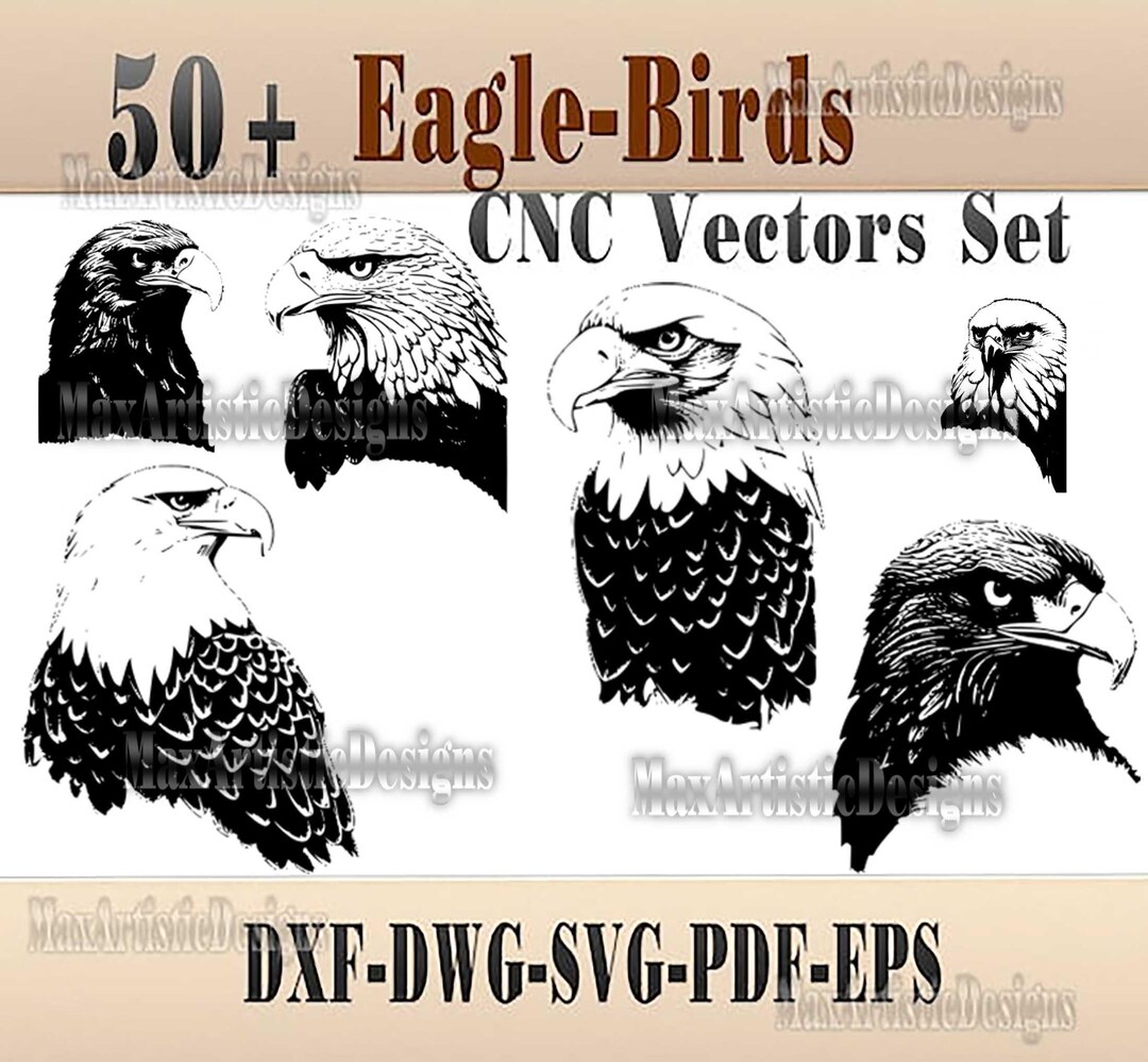 50+ Eagle Figures Cnc Vectors Pack Svg Dxf Eps Files Patriotic Birds ...