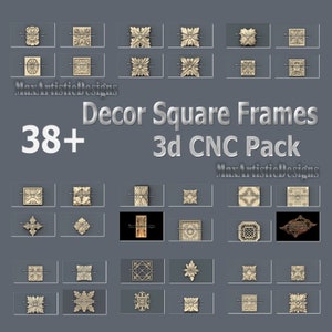 38+ Decor Square frames 3D stl models for cnc router bas relief rossettes 3d cnc models- Download