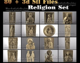 80 + religion 3d stl files for engraving cnc router vectric artcam Vcarve -Download