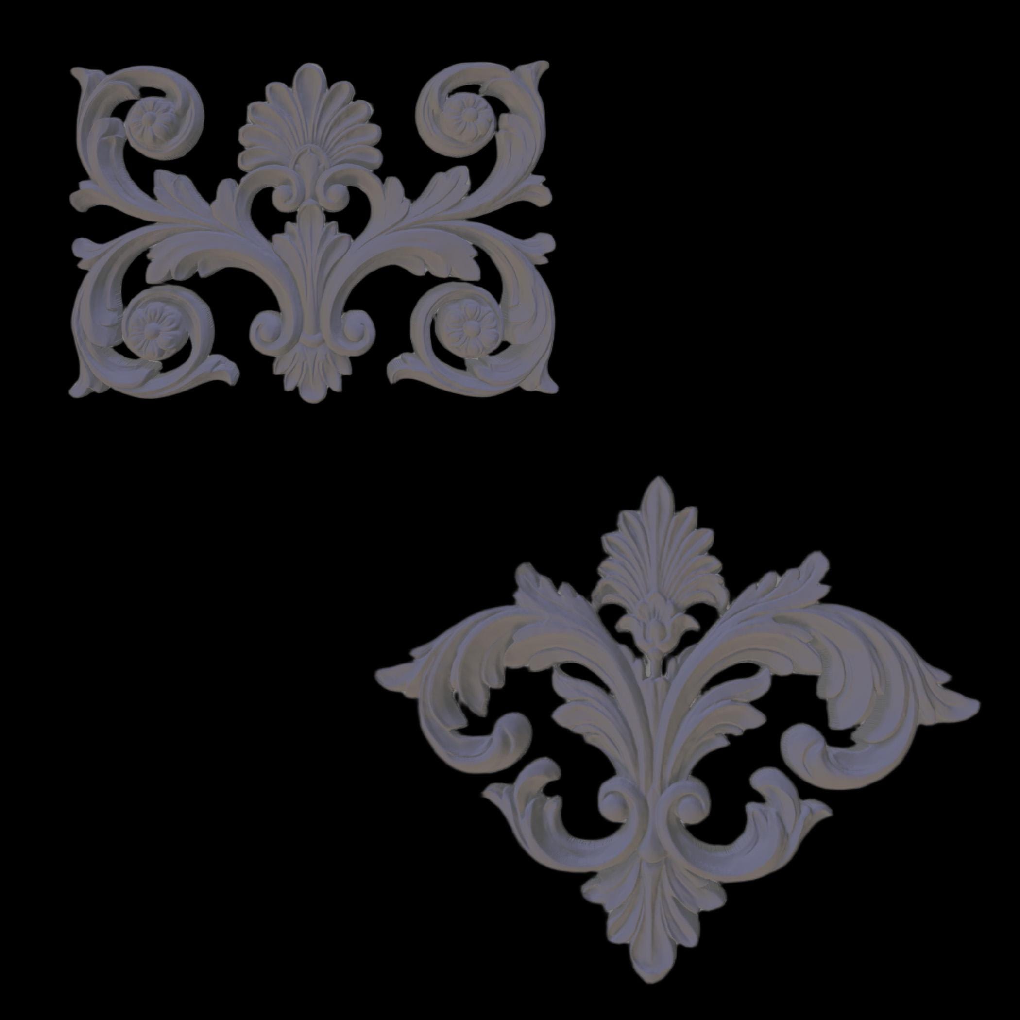 13+ Ornamental Flowers 3d Stl Models for Cnc Router Wood Carving ...