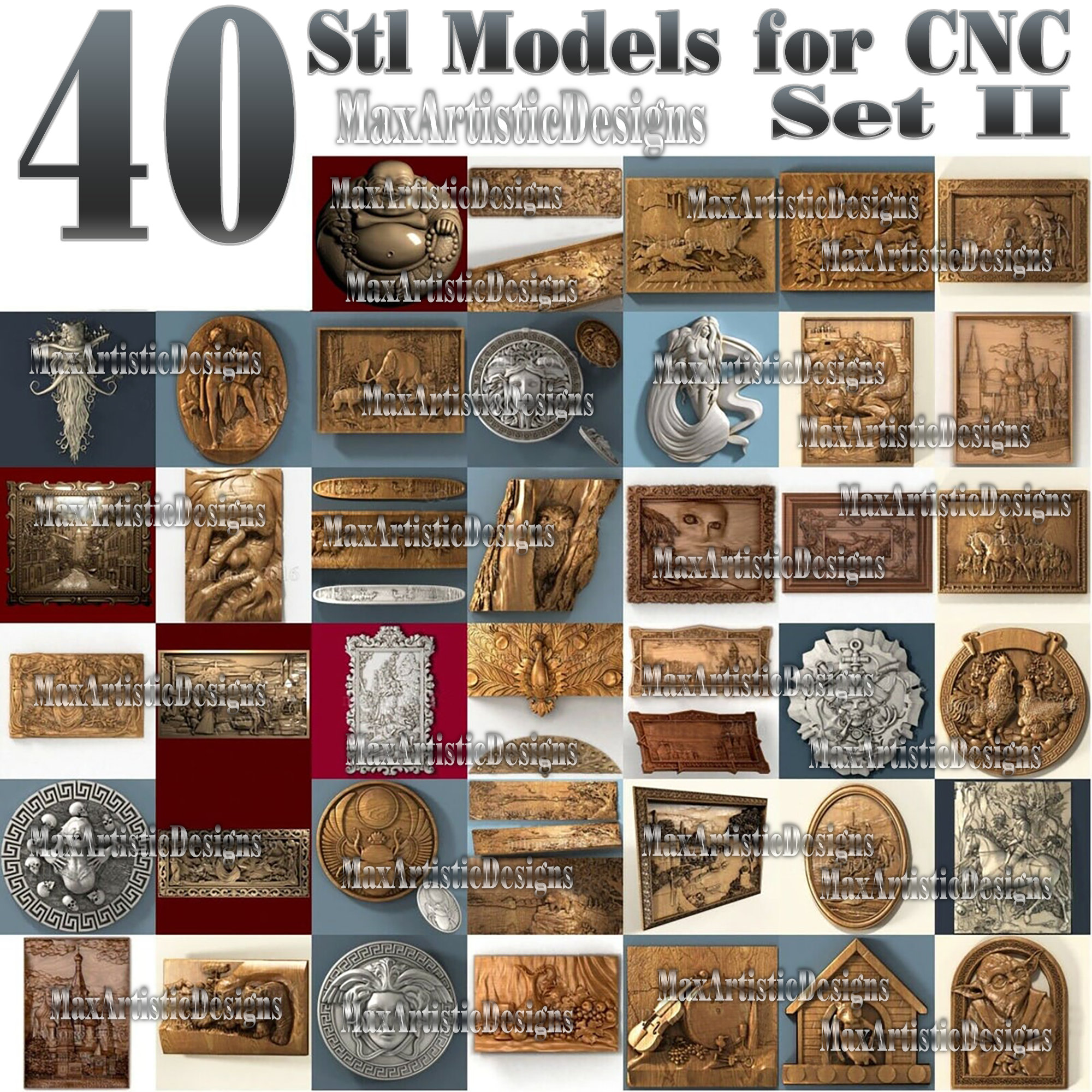 39 3d Stl Models Set II Basrelief Metal Work for Cnc Router - Etsy Sweden