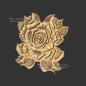 4 Carving Roses 3d Stl Models for Cnc Router Natural Geometric Models ...