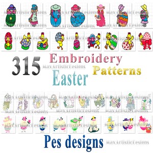 Mais de 310 padrões de bordados de ovos de Páscoa, coelhinhos, patinhos e muito mais no formato PES - Download