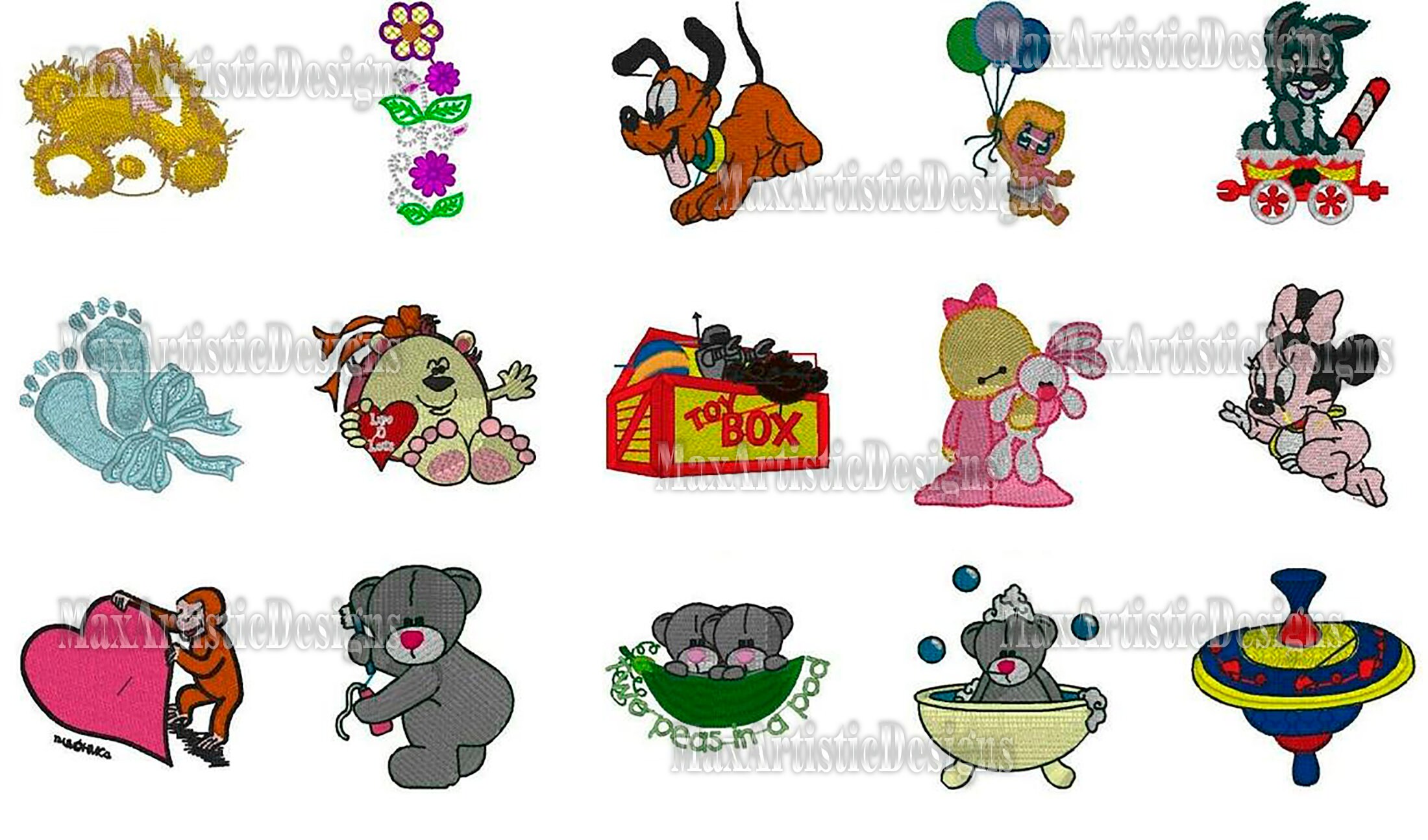 4000 Baby Animal Embroidery Patterns Machine Files in Pes Etsy