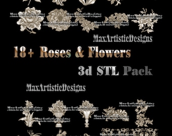 18+ Roses and Flowers 3D STL Models for CNC Router Relief & 3d printer - Download