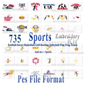 730+ Sports embroidery patterns kit in pes format for all sports Ready files - Download