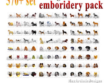570+ Dogs Embroidery Designs - PES VIP VP3 Formats - Download