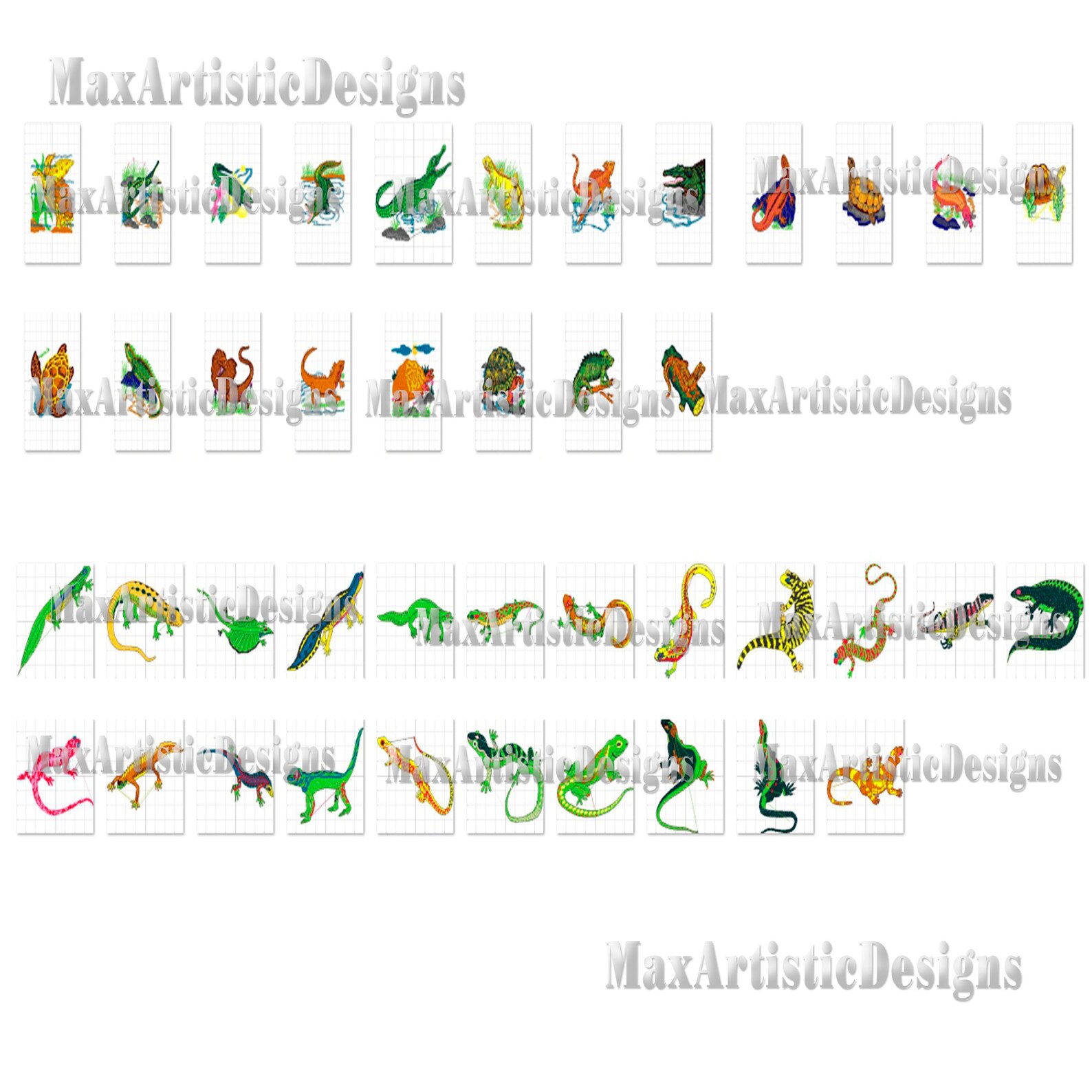 Machine Embroidery Designs 40 Reptiles Embroidery Designs Etsy