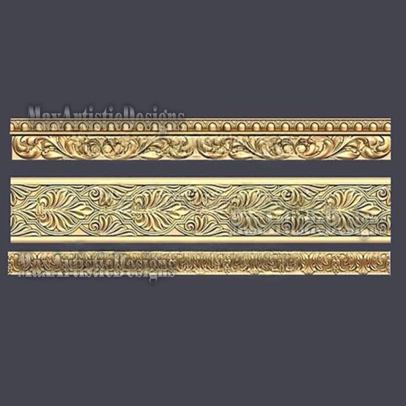 27 Horizontal Frieze 3D STL Models for CNC Carving Decor - Download image 10
