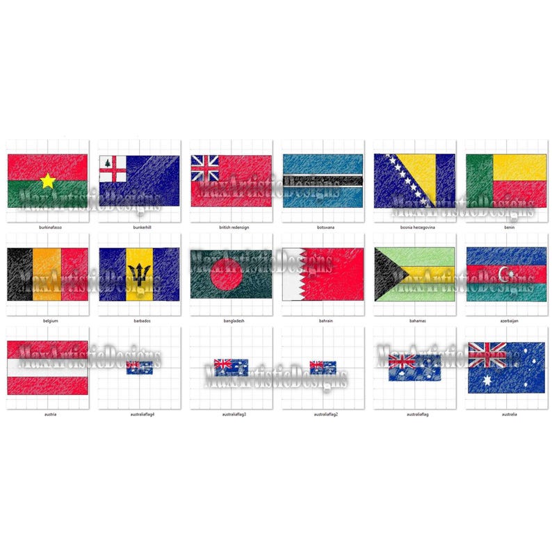 165+ Country Flags Embroidery Patterns - PES DST Files - Download ...