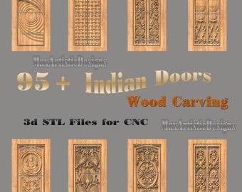 Más de 95 modelos 3D STL de relieve de puertas indias para trabajos de carpintería en fresadoras CNC - Descargar