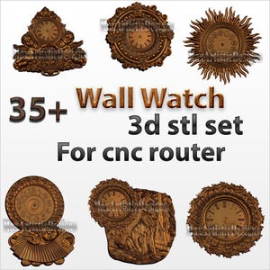 35+ Wall Clock 3d STL Models for CNC Router Medieval style - Download