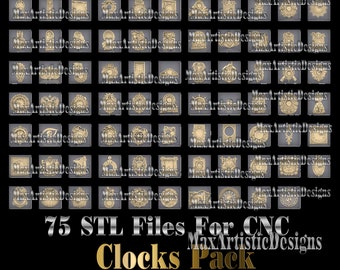 75 + 3d stl models "clock collection" for cnc artcam 3d printer aspire -Download