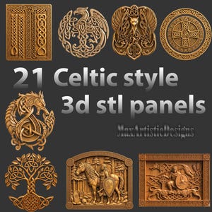 20+ Celtic Style 3D STL Panels Ancient set for CNC Router Engraving - Download