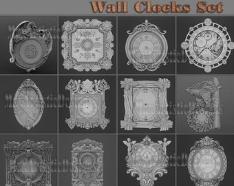 75 + stl wall clocks models stl relief for cnc 3d stl format -Download