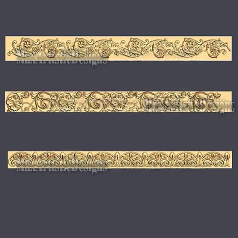 27 Horizontal Frieze 3D STL Models for CNC Carving Decor - Download image 2