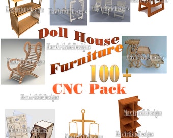 cnc doll house furniture vectors for plasma router laser cut in dxf-cdr format -Download