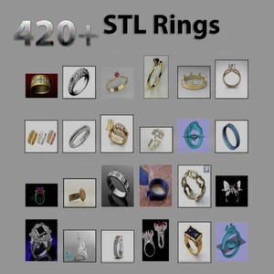 420以上のジュエリーリング3D STLモデル（3Dプリンター用、ユニークなデザイン） - ダウンロード