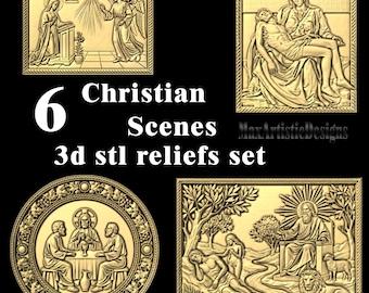 6 christliche Szenen 3D STL-Panels für CNC-Fräser Maschinen Holzbearbeitung - Download