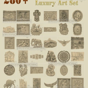 3d stl set 270+ decorative luxury stl set for 3d cnc router machine, engraving, carving -Download