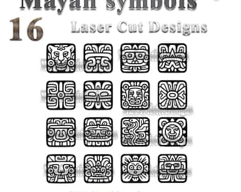 16 archivos SVG de símbolos religiosos mayas para corte láser CNC con enrutador de plasma - Descargar