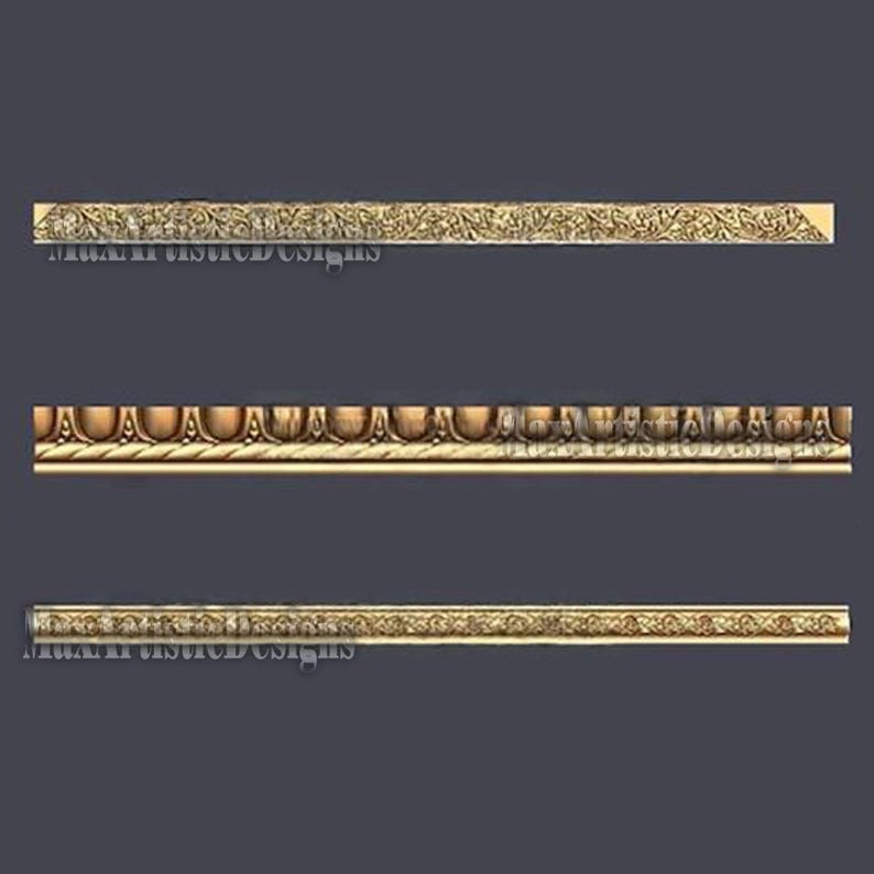 27 Horizontal Frieze 3D STL Models for CNC Carving Decor - Download image 3