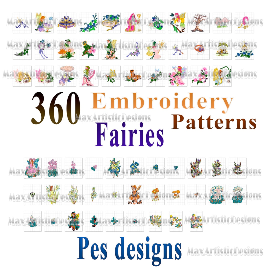 360+ Fairy Patterns for Embroidery Machine in Pes Jef Format - Download ...