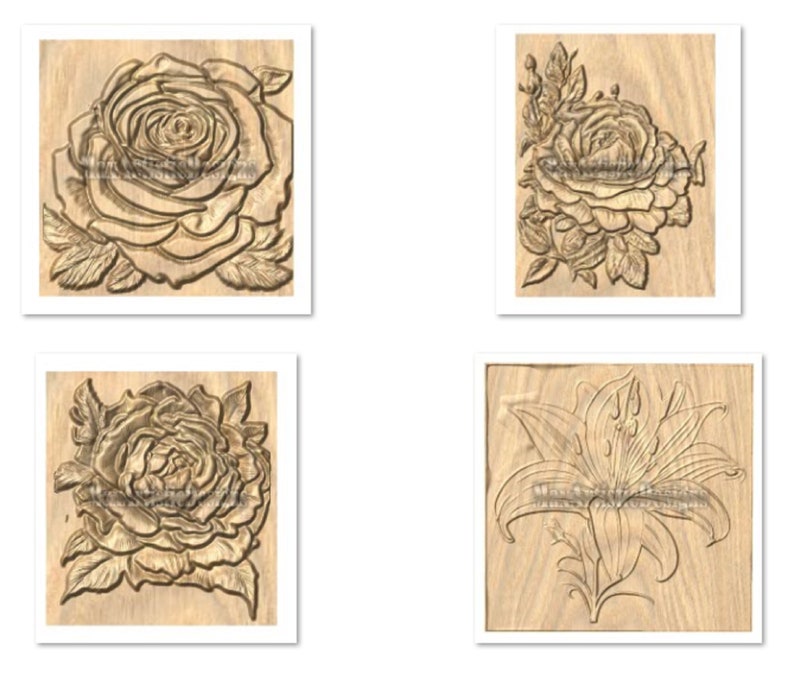 26+ 3D Flowers and Roses STL Mini Panels for CNC Router & 3D Printer ...