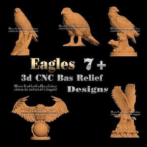 7+ 3D STL Eagles Set STL 3d relief models for 3d printers cnc routers -Digital Download