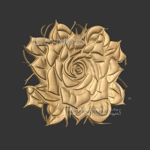 4 Carving Roses 3d Stl Models for Cnc Router Natural Geometric Models ...