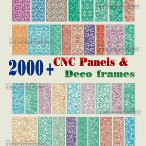 2000 + dxf files art deco panels frames deco for cnc laser/router cutting -cnc art file -Download