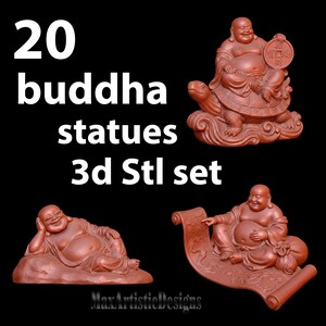 20 Buddha Statues 3D STL models set for 3d printers - Download