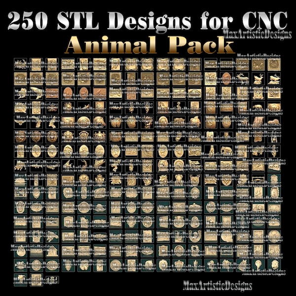 250+ pcs new animals 3d stl models for cnc router 3d-printer artcam aspire cut3d -Download