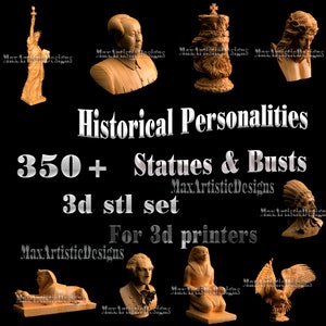 300+ 3d STL models World historical personalities busts set STL files for CNC engraver, cnc router - digital Download