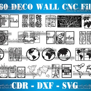 150+ pack decoration for wall dxf-cdr for plasma laser cut - cnc vector