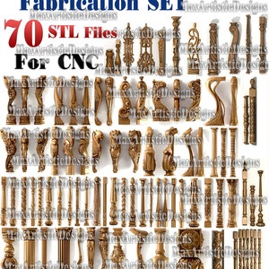 3d stl collection 70 pieces model pack "supports consoles stands legs" of furniture for cnc router artcam -Download