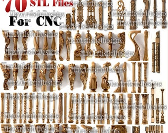70種類の家具サポート3D STLモデルパック：CNCルーター用脚、スタンド、コンソール - ダウンロード