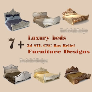 7+ beds 3d stl models luxury furniture for Cnc router Carving machines - download